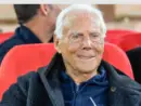 Giorgio Armani is seen during the Basketball Euroleague match between AS Monaco and EA7 Emporio Armani Olimpia Milan in Salle Gaston Medecin in Monaco. 20-03-2024