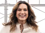 Mariska Hargitay attends ceremonial lighting of Empire State Building in New York on April 5^ 2024 in partnership with Joyful Heart Foundation in recognition of Sexual Assault Awareness Month