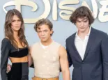 Kaia Gerber^ Igby Rigney and Homer James Jigme Gere attend Disney's 2026 Upfront presentation at Jacob Javits Center New York^ NY^ USA on May 12^ 2026