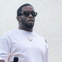 Sean "Diddy" Combs speaks and performs to the crowd after being presented with the key to the city by Mayor Eric Adams on Times Square in New York on September 15^ 2023