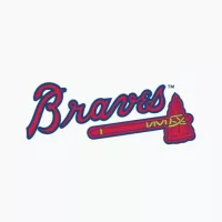 Atlanta Braves editorial vector logo is printed on white paper.