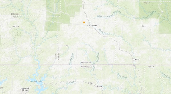 Minor earthquake in central Howell County