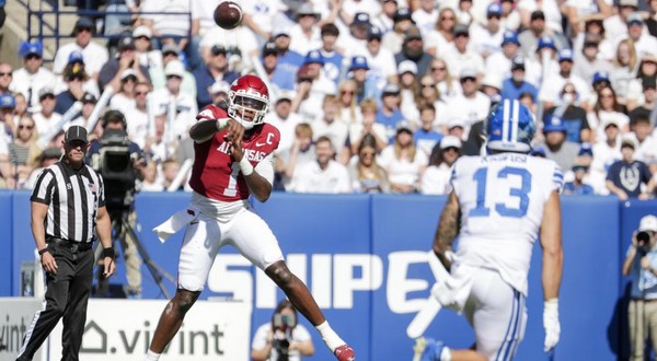 Jefferson throws 5 TDs, leads Arkansas to win over BYU - Vimarsana News