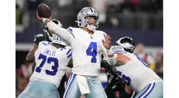 Prescott, Cowboys win 40-34, make Eagles wait on top seed