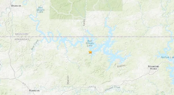 Another minor earthquake was reported near Lake Bull Shoals.