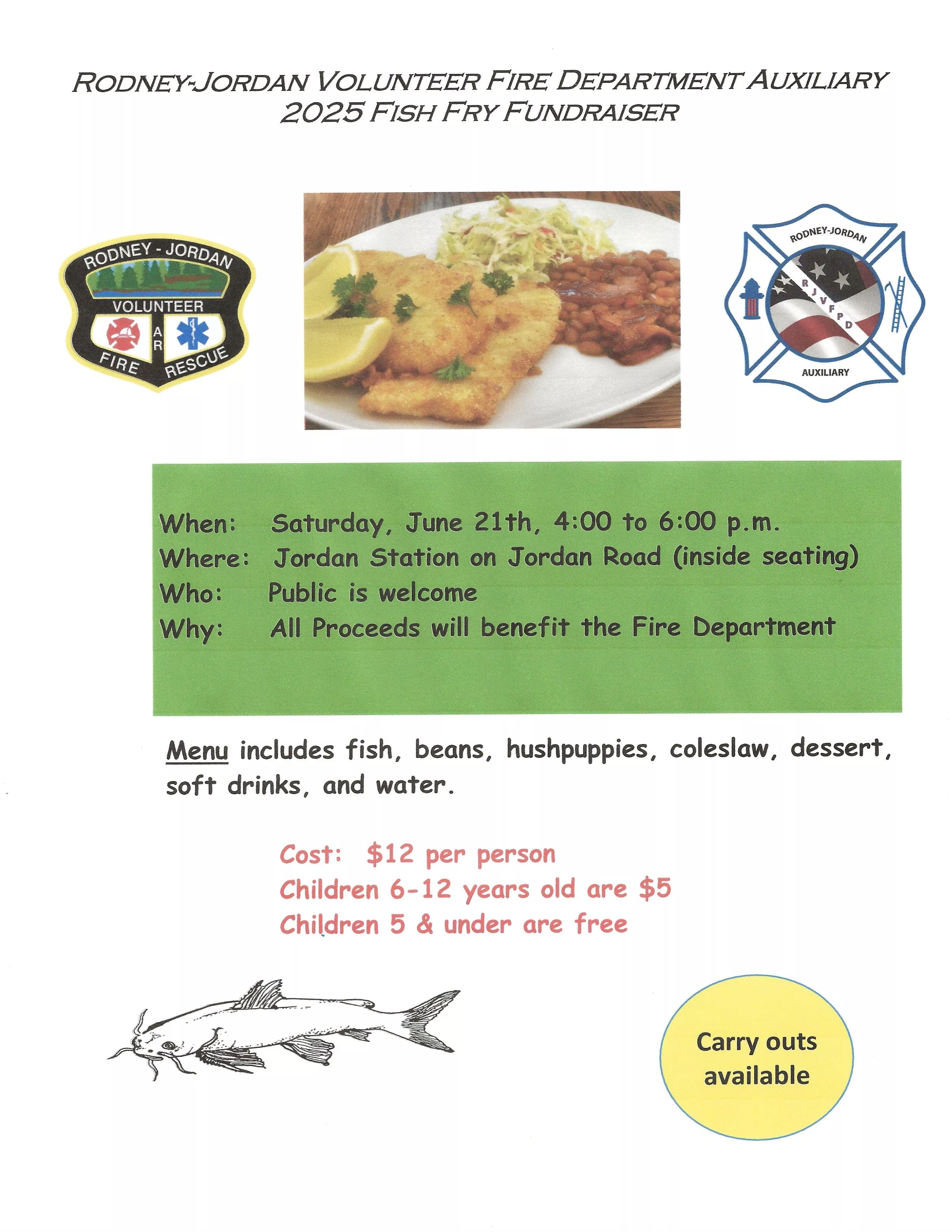 Rodney Jordan Fire Department Fish Fry