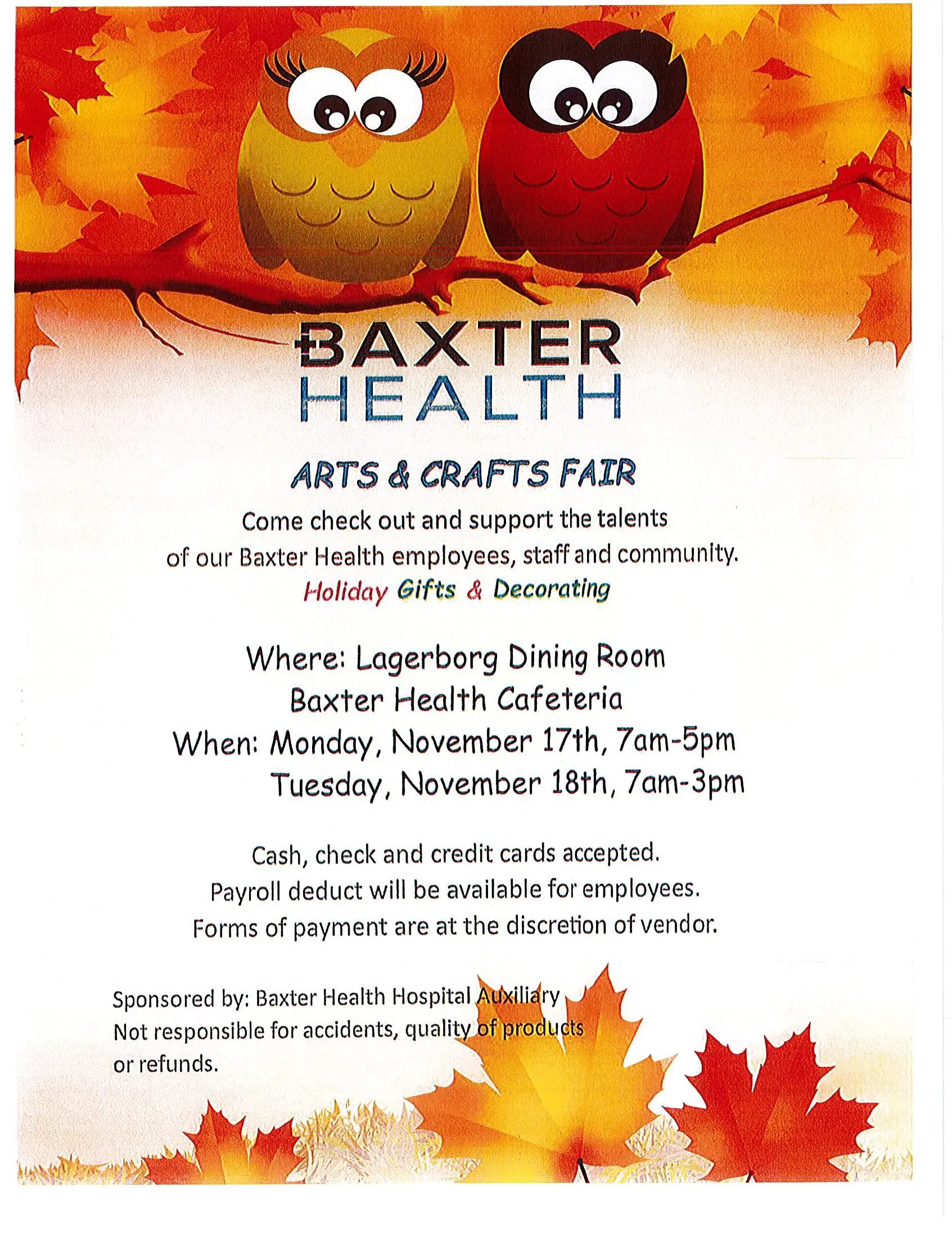 Arts and Crafts Fair at Baxter Health