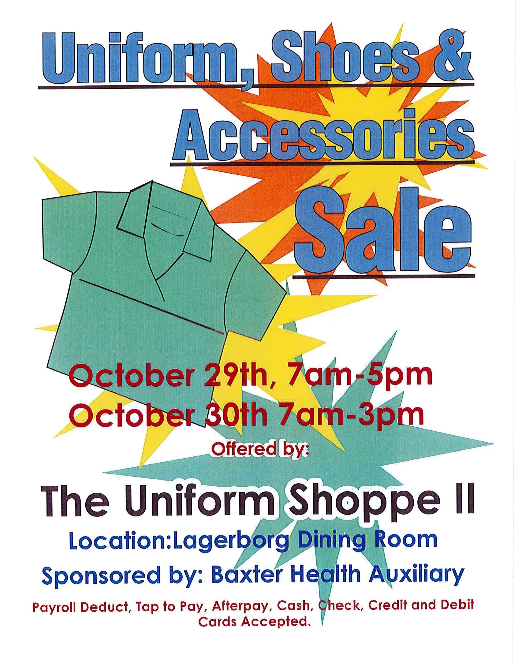 Baxter Health Uniform Sale Fundraiser