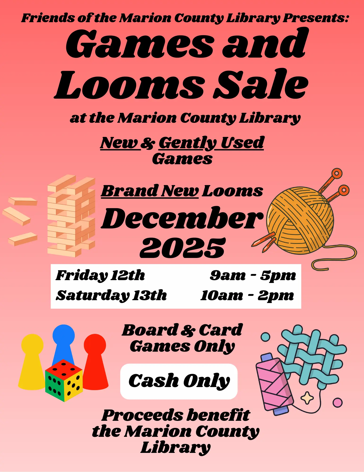 Board Game and Loom Sale