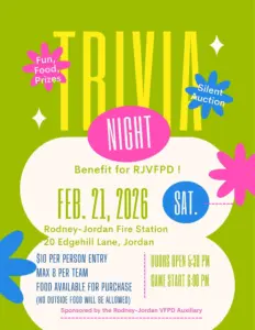 Trivia Night Benefit for Rodney-Jordan Volunteer Fire Department