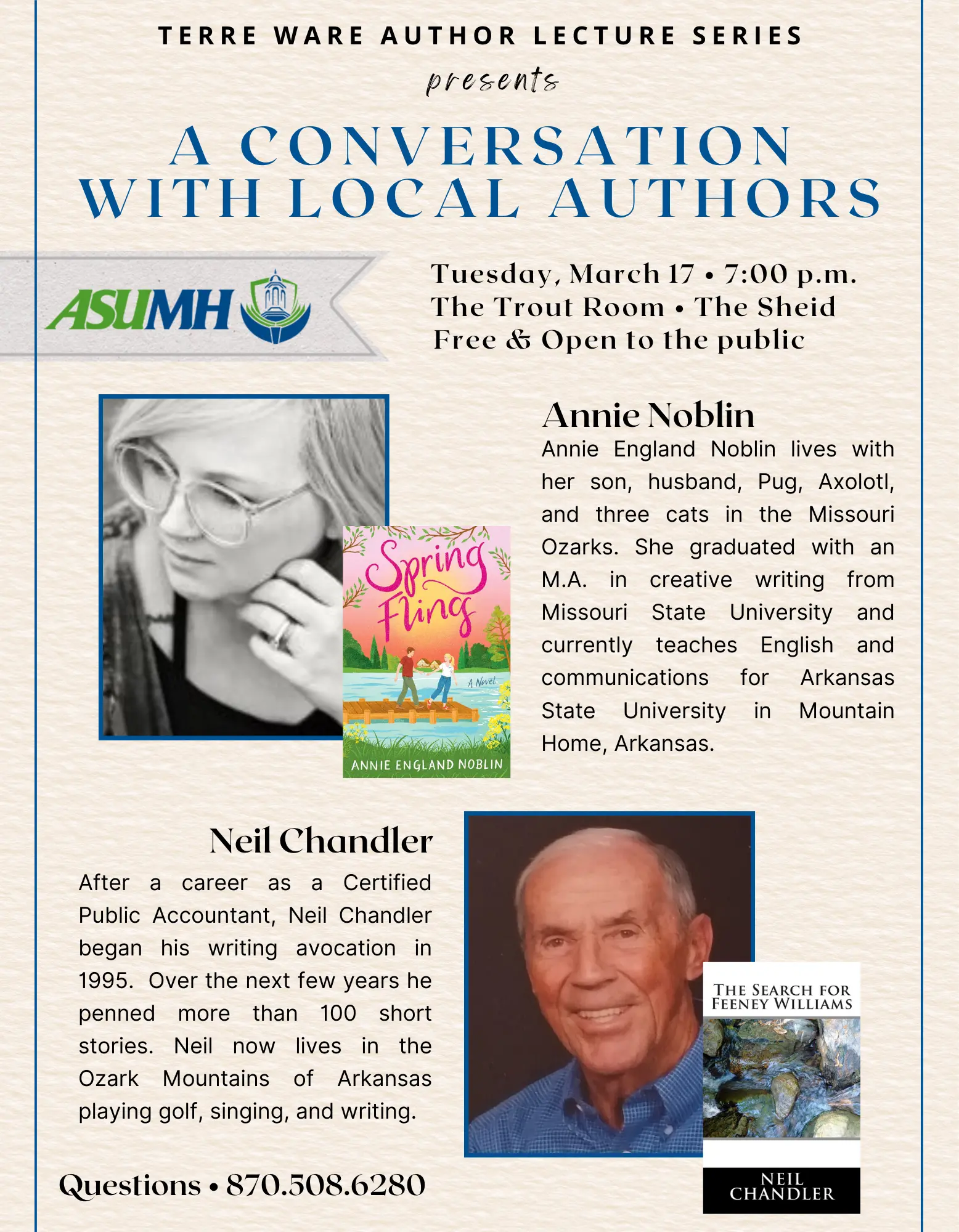 Terre Ware Author Lecture Series presents “A Conversation with Local Authors”