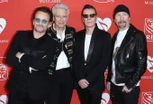Bono^ Adam Clayton^ Larry Mullen Jr and The Edge of U2 attend the 13th Annual MusiCares MAP Fund Benefit Concert at PlayStation Theater on June 26^ 2017 in New York City.