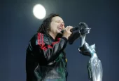 Heavy metal band Korn play at the annual Sziget Festival in Budapest^ Hungary^ on Saturday^ August 13^ 2005. Pictured is lead singer Jonathan Davis.
