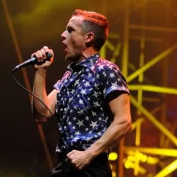 Brandon Flowers^ frontman of The Killers band^ concert performance at FIB (Festival Internacional de Benicassim) 2013 Festival on July 21^ 2013 in Benicasim^ Spain.