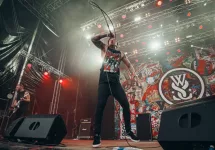 Scott Kennedy^ singer of Bleed From Within. performing on stage at MetalDays Festival in Tolmin^ Slovenia. METALDAYS^ Tolmin^ Slovenia - July 22nd 2019