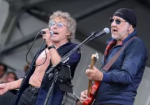 Roger Daltrey and Pete Townshend of The Who perform onstage at the 2015 New Orleans Jazz and Heritage Festival. New Orleans^ Louisiana - April 25^ 2015