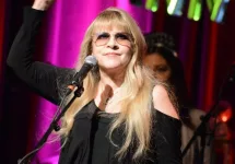 Stevie Nicks of Fleetwood Mac guests with Deer Tick on New Year's Eve at the Brooklyn Bowl music venue.Brooklyn^ New York - December 31^ 2014