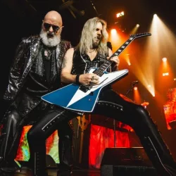 Rob Halford and Richie Faulkner of Judas Priest in concert at The Wings Event Center Kalamazoo^ Michigan- May 4 2024
