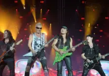 Scorpions rock band during a Rock in Rio concert in Rio de Janeiro. Rio de Janeiro^ Brazil^ October 4^ 2019