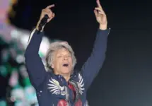 Jon Bon Jovi of the band Bon Jovi^ during a show at Rock in Rio 2019 in Rio de Janeiro Rio de Janeiro^ September 30^ 2019