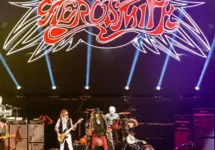 American rock band Aerosmith performs at Olimpiysky on May 24^ 2014 in Moscow MOSCOW^ RUSSIA - MAY 24^ 2014