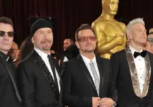 U2 with Bono & The Edge at the 86th Annual Academy Awards at the Hollywood & Highland Theatre^ Hollywood. LOS ANGELES^ CA - MARCH 2^ 2014