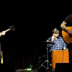 Mike Ness of rock band Social Distortion sings and plays guitar on stage at the Crocodile in Seattle on February 13^ 2011.