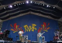 Peter Anspach^ Rick Mitarotonda^ Trevor Weeks and Cotter Ellis of the jam band Goose perform on stage at the 2025 New Orleans Jazz and Heritage Festival.