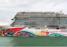 Norwegian Joy cruise ship voyage. Cruise in summer vacation. Norwegian Cruise line. Cruise ship tour and travel at sea. Ship of NCL Miami^ Florida^ USA - November 07^ 2024