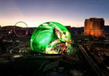 Las Vegas^ Nevada^ United States - 12.19.2025 - Las Vegas Sphere At Las Vegas In Nevada United States. Sunset Las Vegas United States. Famous Night. Landscape Night Scape.
