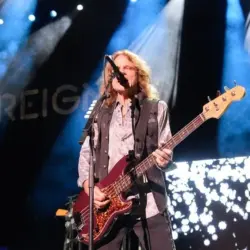 John Roth performs with Foreigner in Hollywood^ Florida^ on April 22^ 2026. The performance was part of their 50th anniversary tour.