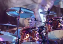 Neil Peart of the rock band Rush hits the stage for part of their Time Machine Tour at the Gibson Amphitheater in Universal City^ CA on June 22^ 2011