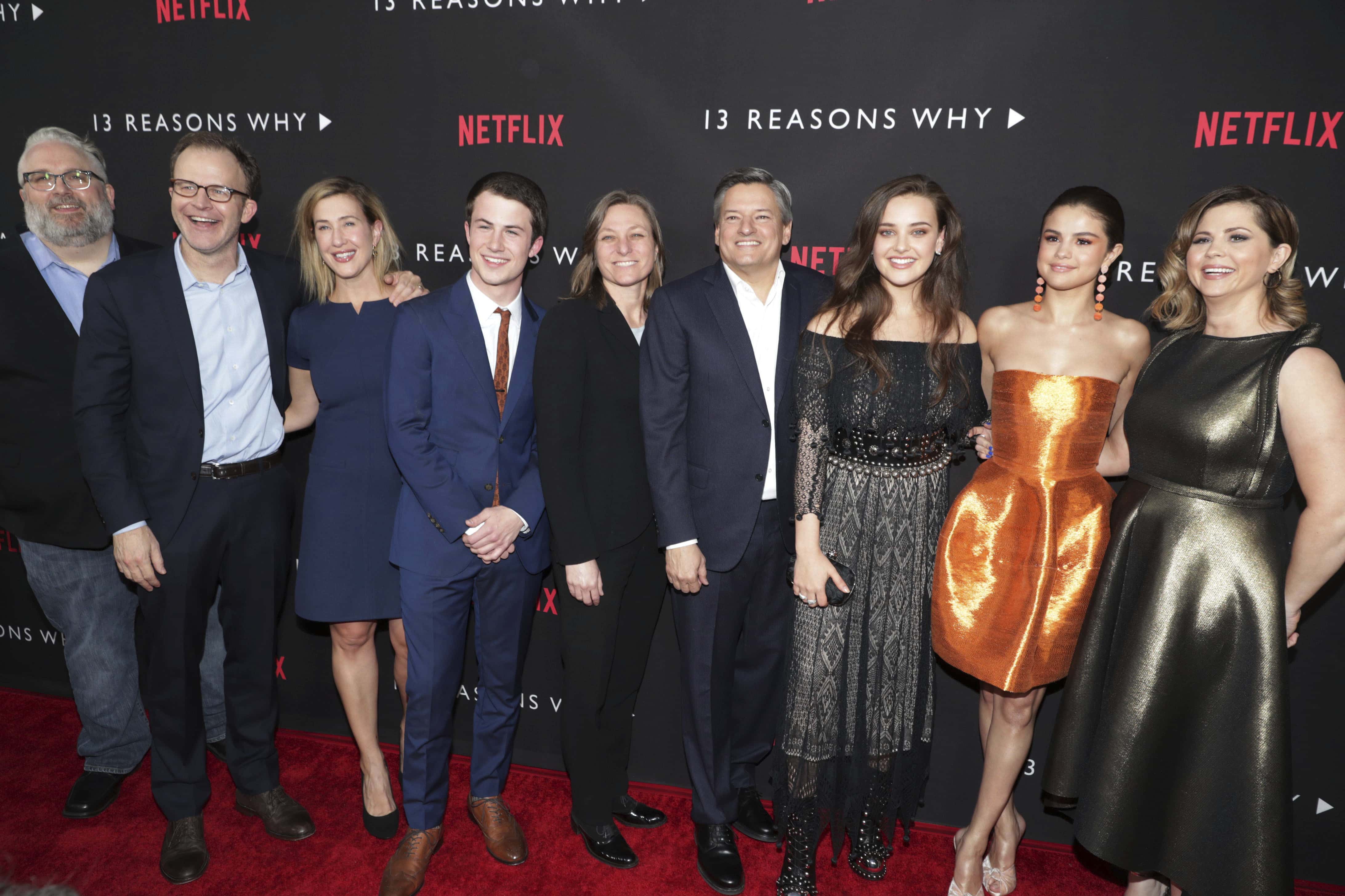 brian-yorkey-tom-mccarthy-amy-powell-dylan-minnette-cindy-holland-ted-sarandos-katherine-langford-selena-gomez-mandy-teefey