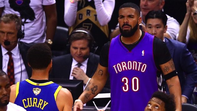 Drake rocks Dell Curry Raptors throwback jersey for Game 1