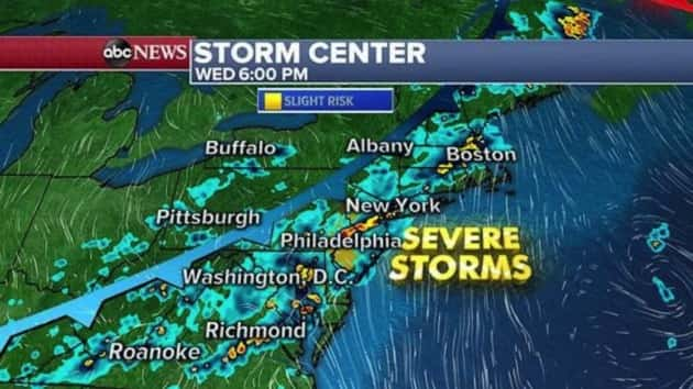 Dangerous Thunderstorms Target Northeast Bringing Lightning, Possible 