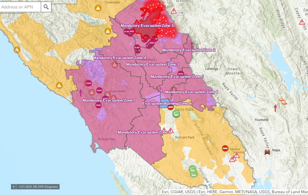 Santa Rosa Fire Map