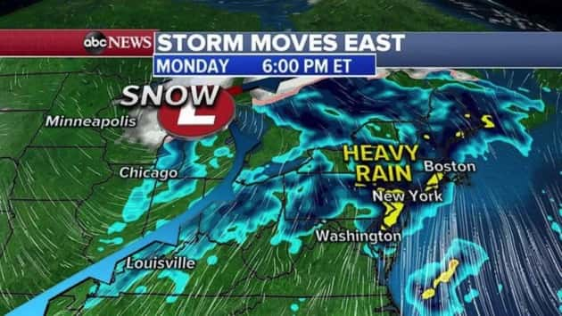 Rain and snow moving from Midwest into the Northeast | KSRO