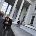 Steve Jaxon at the White House: Steve Jaxon in front of the White House after a press briefing.