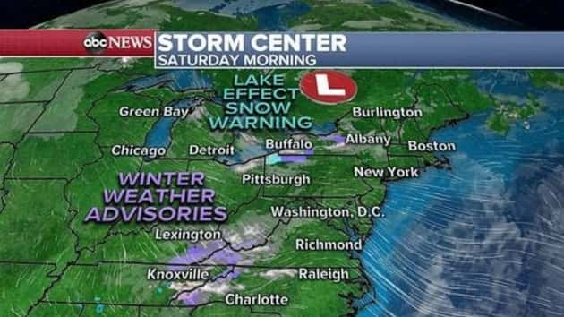 Lake effect snow winds down in New York as severe weather and flooding ...