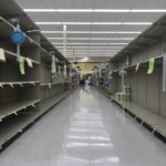 COVID-19 Safeway: An empty toilet paper aisle at a grocery store in Petaluma. Photo: Dano