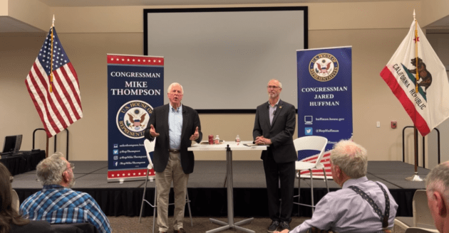 congressman-mike-thompson-left-and-congressman-jared-huffman-at-santa-rosa-town-hall-4-12-23-congressman-mike-thompsons-facebook-page