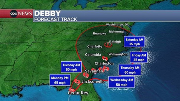 Hurricane Debby tracker, maps: Latest storm path  KSRO