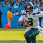 Russell WILSON (3) plays against the Carolina Panthers at Bank Of America Stadium in Charlotte^ NC.