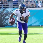 QB LAMAR JACKSON BALTIMORE RAVENS VS JACKSONVILLE JAGUARS NOVEMBER 27^ 2022 at TIAA BANK FIELD JACKSONVILLE FLORIDA