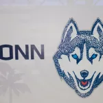 UCONN Huskies Banner in the Tampa Convention Center During the 2019 NCAA Women's Final Four Tampa Bay. Tampa^ Florida / USA - April 6^ 2019