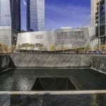 9/11 Memorial at World Trade Center Ground Zero in New York City. NEW YORK^ USA - APRIL 15^ 2016