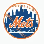 New York Mets. Sports editorial vector logo is printed on white paper.