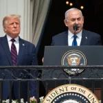 President Donald Trump and Prime Minister Benjamin Netanyahu attend the signing ceremony of the Abraham Accords at the White House in Washington^ DC. Washington DC^ USA - September 15^ 2020: