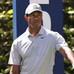 Tiger Woods waits on the 5th tee during the first round of The PLAYERS Championship on The Stadium Course at TPC Sawgrass on March 14^ 2019 in Ponte Vedra Beach^ Florida.