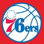 Philadelphia 76ers Logo with red background